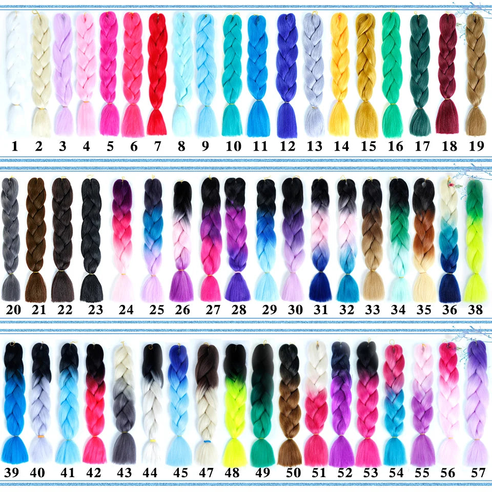 Rainbow Weaving Hair Extensions Synthetic Professional Large Color
