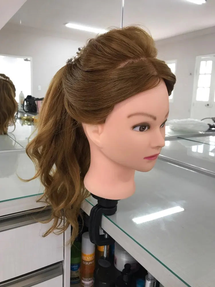 85%Real Hair Doll Head Hairstyle Hairdressing Professional Mannequin Styling To Practice Curl