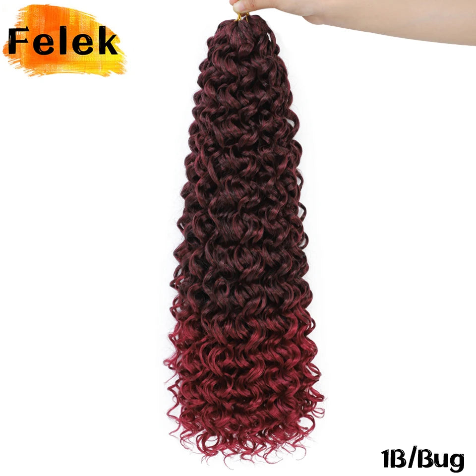Ocean Wave Braiding Synthetic Hair Extensions Crochet Braids Afro Curls Ombre Mazo