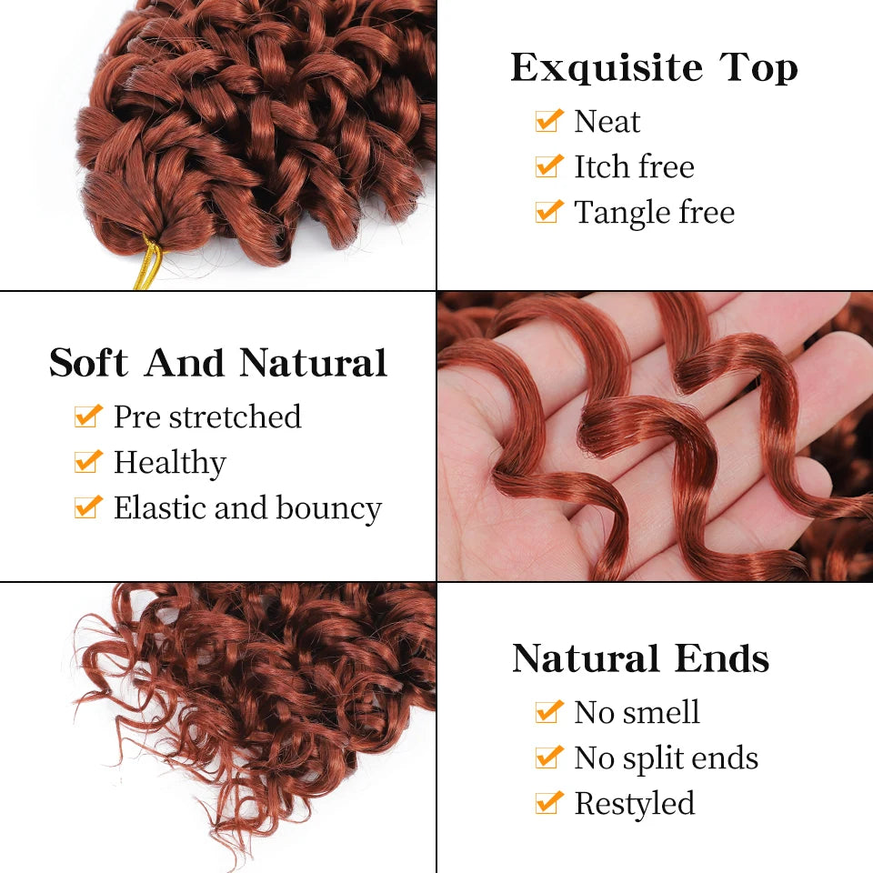 Ocean Wave Braiding Synthetic Hair Extensions Crochet Braids Afro Curls Ombre Mazo