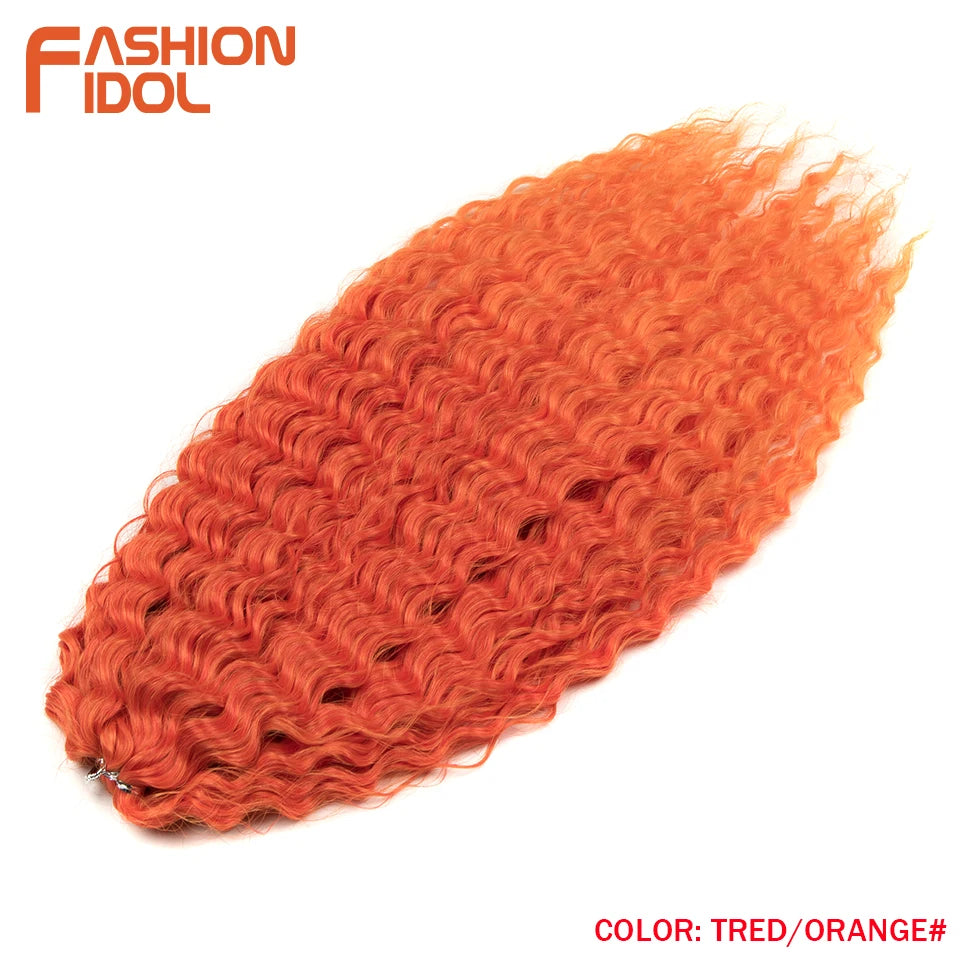 Synthetic Twist Crochet Curly Hair Water Wave Braid Ombre Blonde Brown Deep