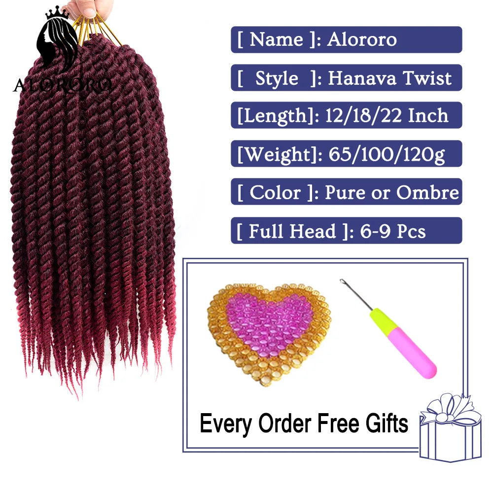 12/18/22 Ombre Havana Twist Synthetic Hair Extensions Faux Locs Crochet Senegalese
