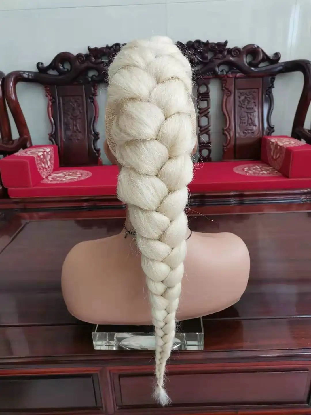 Synthetic Braided Ponytail Hair Extensions Long Length Braids Clip in Hairpieces To
