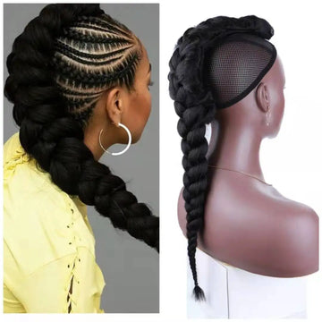 Synthetic Braided Ponytail Hair Extensions Long Length Braids Clip in Hairpieces To