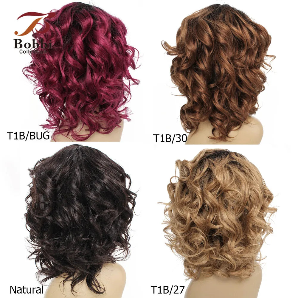 Short Full Wig, 100% Human Hair Body Wave Romance Curl Loose Style