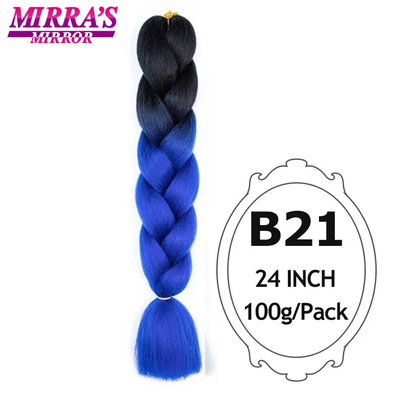 Ombre Jumbo Braiding Hair, Synthetic, 24 Inch, 6-Pack