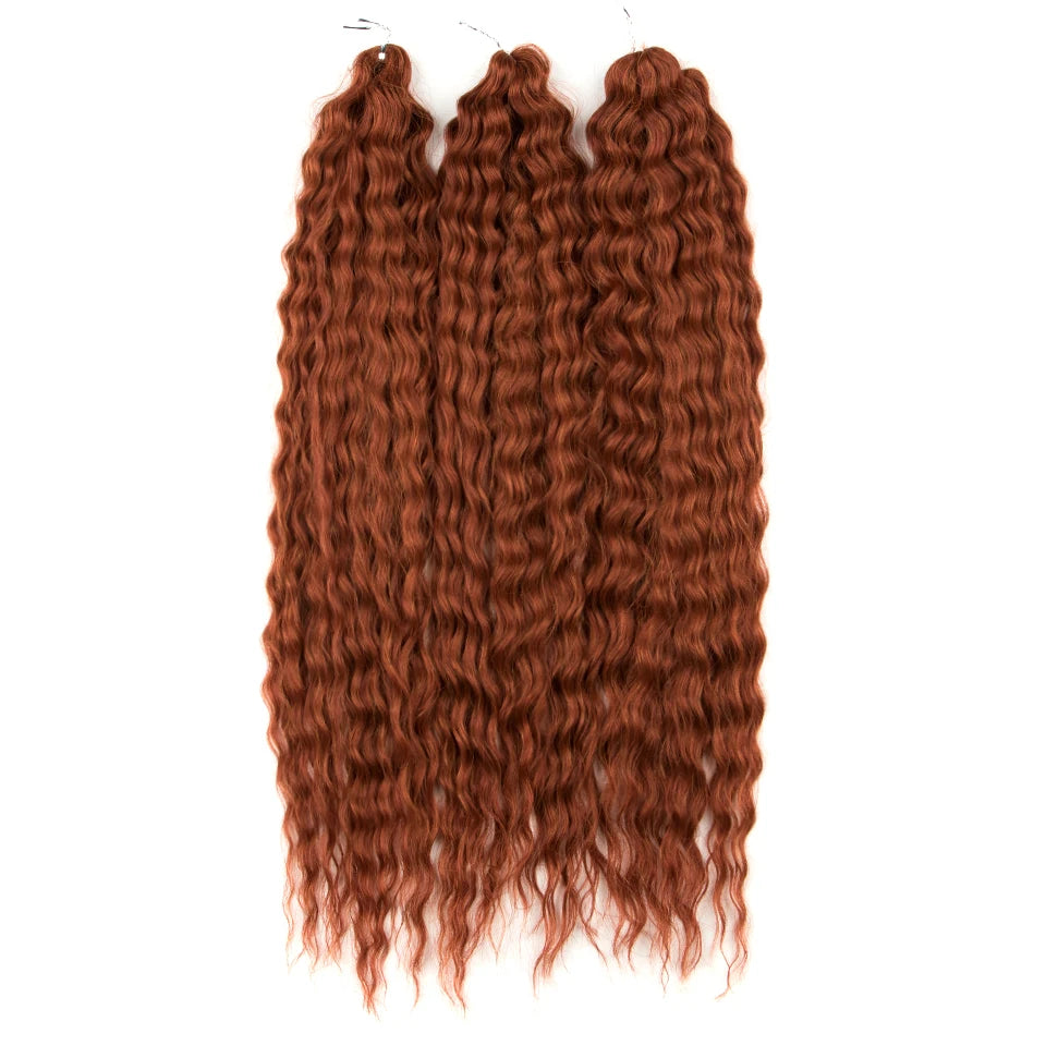 Synthetic Twist Crochet Curly Hair Water Wave Braid Ombre Blonde Brown Deep