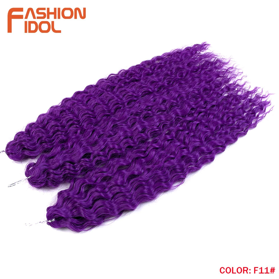 Synthetic Twist Crochet Curly Hair Water Wave Braid Ombre Blonde Brown Deep