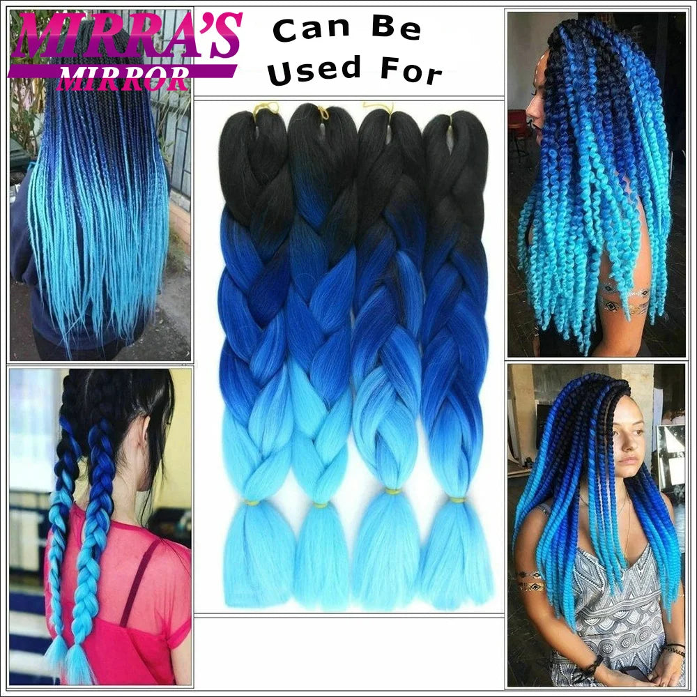 Ombre Jumbo Braiding Hair, Synthetic, 24 Inch, 6-Pack