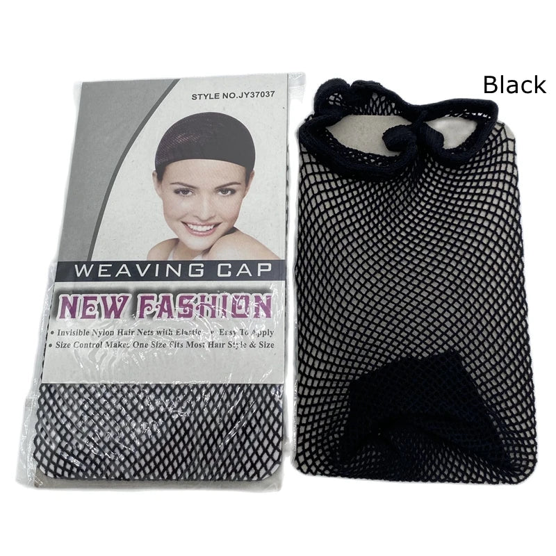 20pcs New Fashion Stretchable Elastic Hair Net Snood Wig Cap - Top Open Hair Mesh Weaving Cap