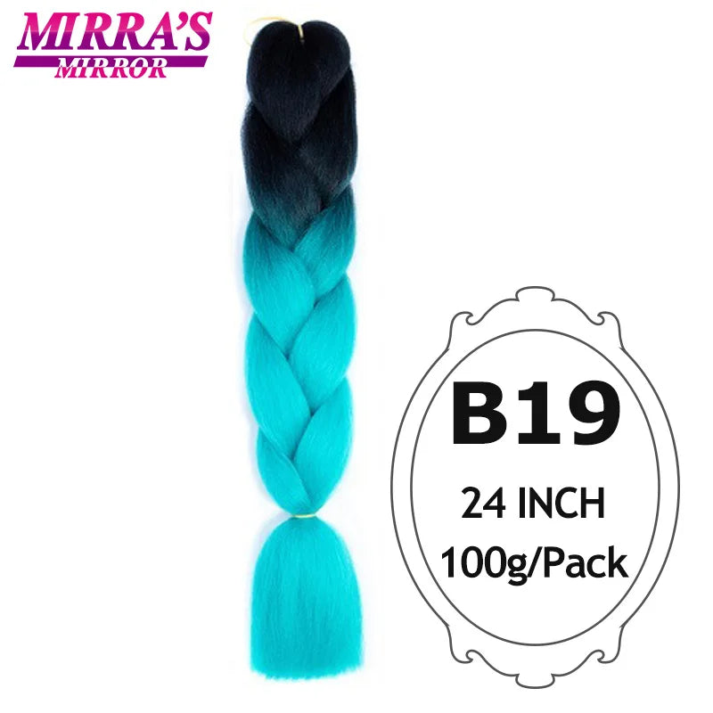 Ombre Jumbo Braiding Hair, Synthetic, 24 Inch, 6-Pack