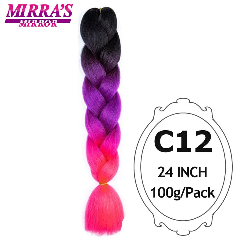 Ombre Jumbo Braiding Hair, Synthetic, 24 Inch, 6-Pack