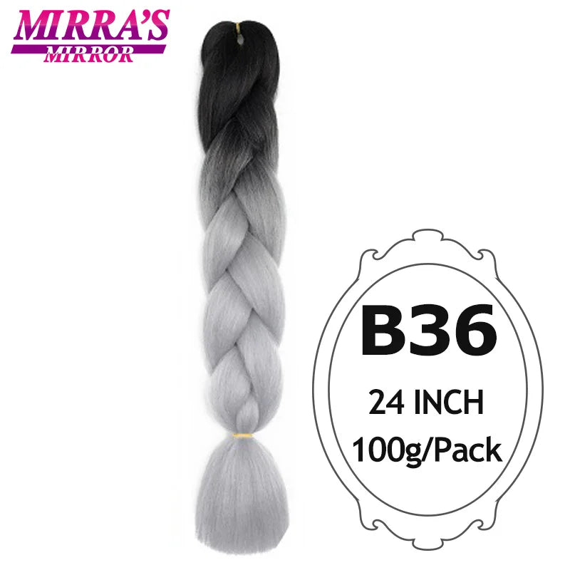 Ombre Jumbo Braiding Hair, Synthetic, 24 Inch, 6-Pack