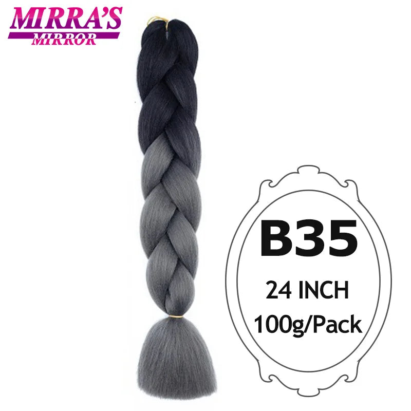 Ombre Jumbo Braiding Hair, Synthetic, 24 Inch, 6-Pack