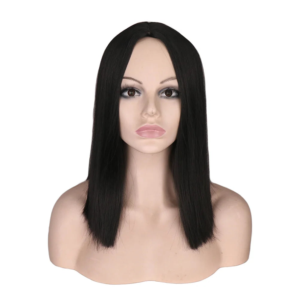 Short Bob Wig Straight White Cosplay Party Costume Temperature Fiber Synthetic Hair