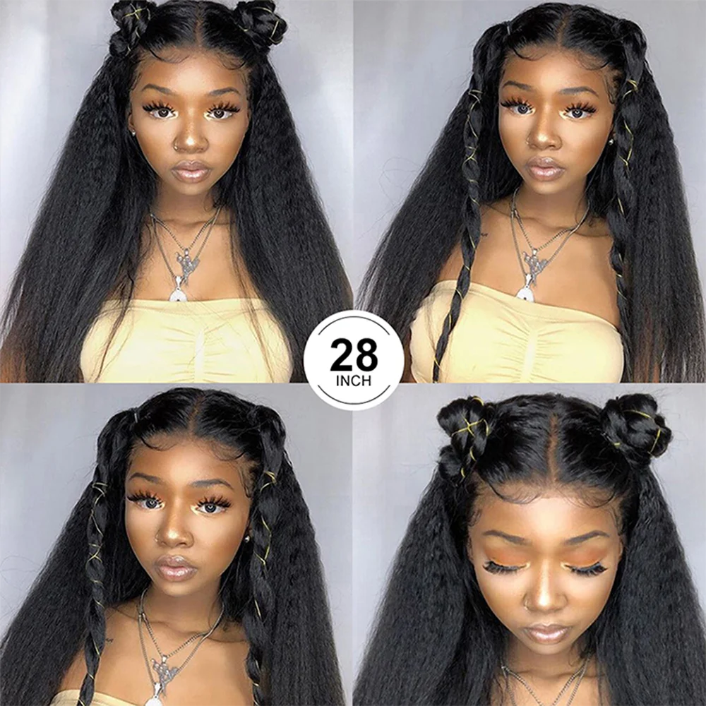 13x4 Transparent Lace Frontal Wig Human Hair Kinky Straight Closure Brazilian Curly
