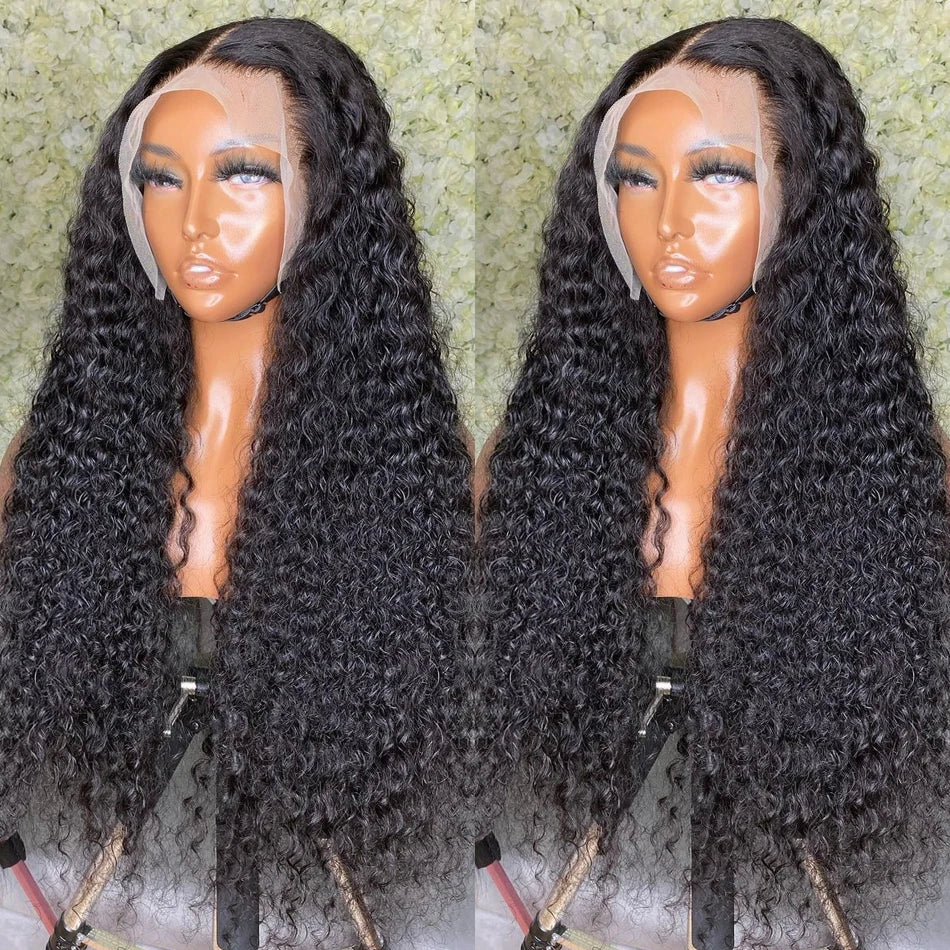 250% Density HD Deep Wave 13x6 Lace Front Human Hair Wig, 30-46 Inch, Wet and Wavy