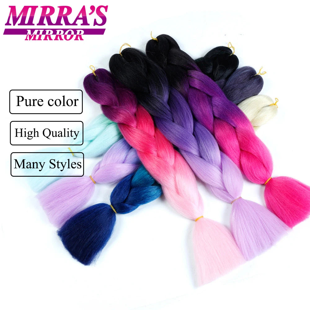 Ombre Jumbo Braiding Hair, Synthetic, 24 Inch, 6-Pack