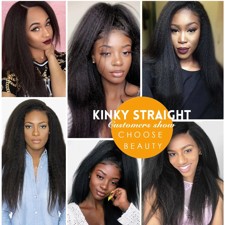 13x4 Transparent Lace Frontal Wig Human Hair Kinky Straight Closure Brazilian Curly