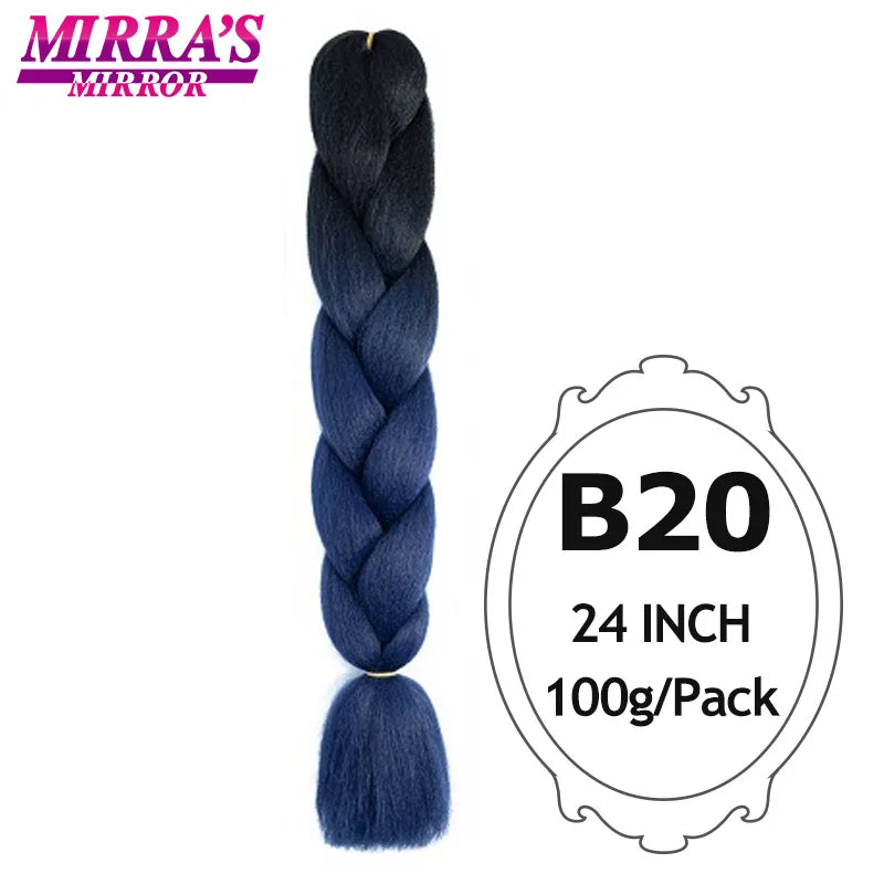 Ombre Jumbo Braiding Hair, Synthetic, 24 Inch, 6-Pack