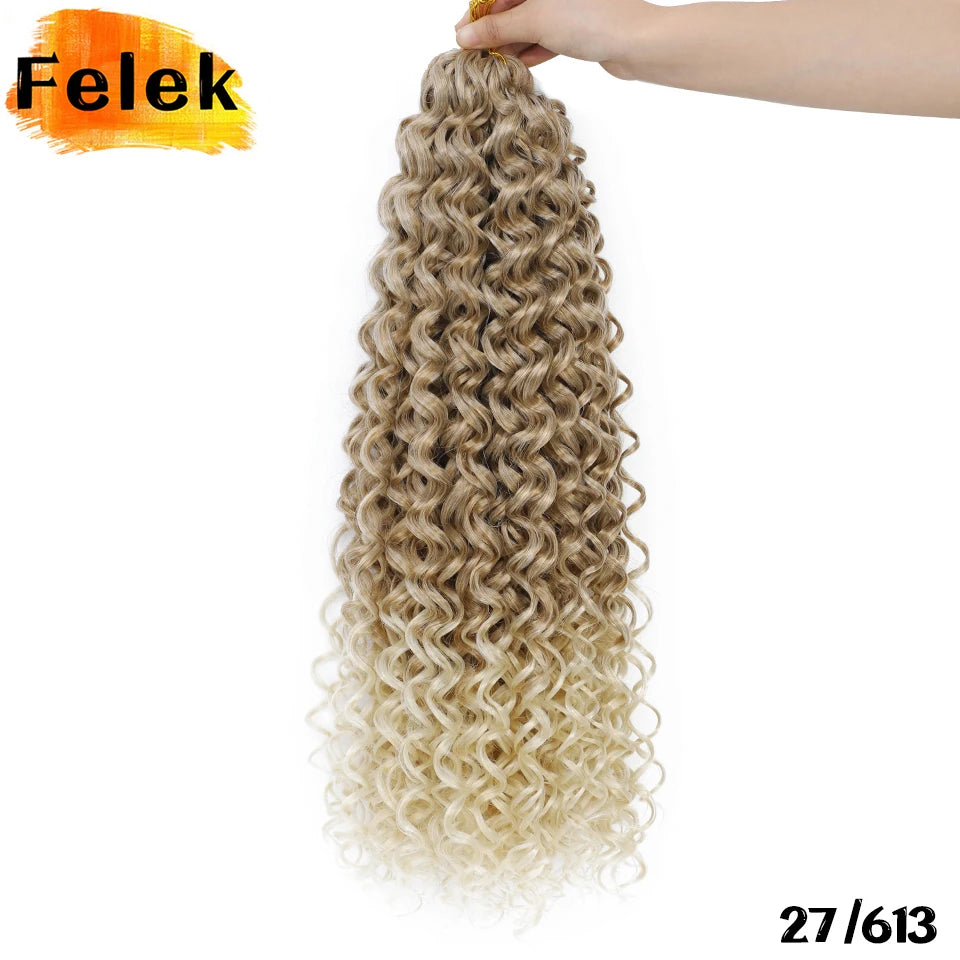 Ocean Wave Braiding Synthetic Hair Extensions Crochet Braids Afro Curls Ombre Mazo
