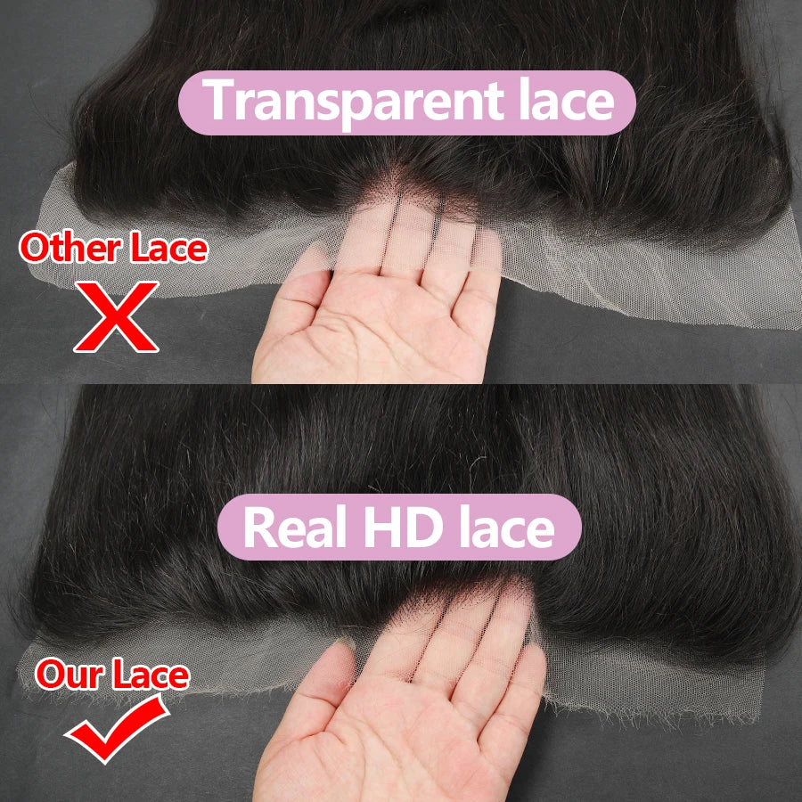 5x5/6x6/13x4/13x6 Body Wave Human Hair Bundles HD Lace Frontal Brazilian Remy Melt