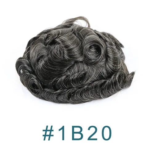 Super Natural Hairline 80Density 0.02mm Ultra Thin Skin Undetectable Vloop Toupee 1b20