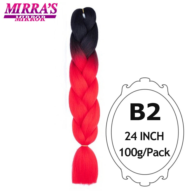 Ombre Jumbo Braiding Hair, Synthetic, 24 Inch, 6-Pack