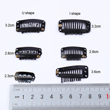 2.3cm-3.6cm Black Brown Color Wig Clips Snap Hair Extension Weft Pp Hairpins