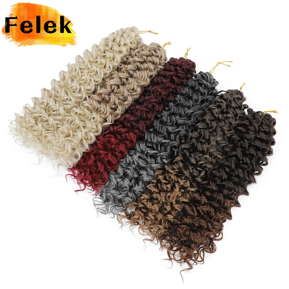 Ocean Wave Braiding Synthetic Hair Extensions Crochet Braids Afro Curls Ombre Mazo