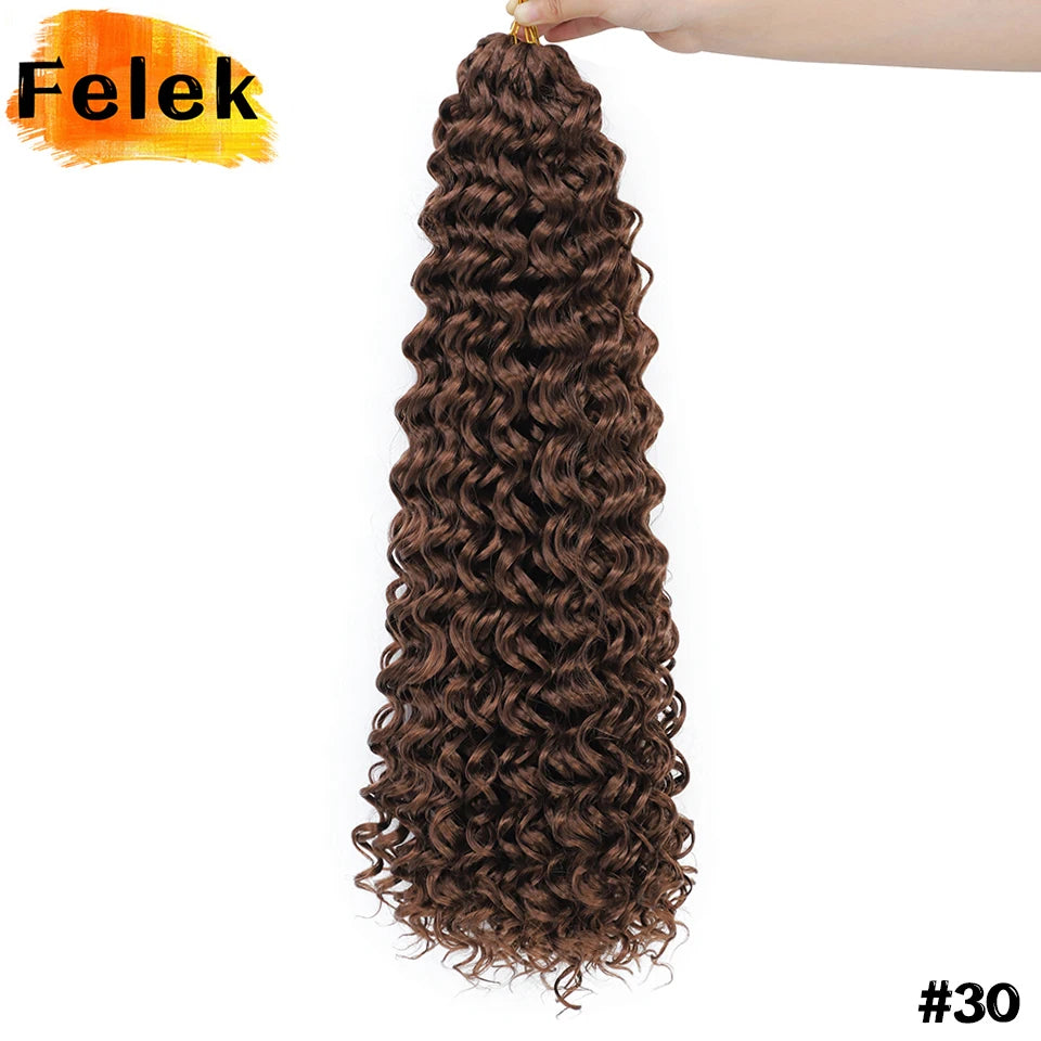 Ocean Wave Braiding Synthetic Hair Extensions Crochet Braids Afro Curls Ombre Mazo