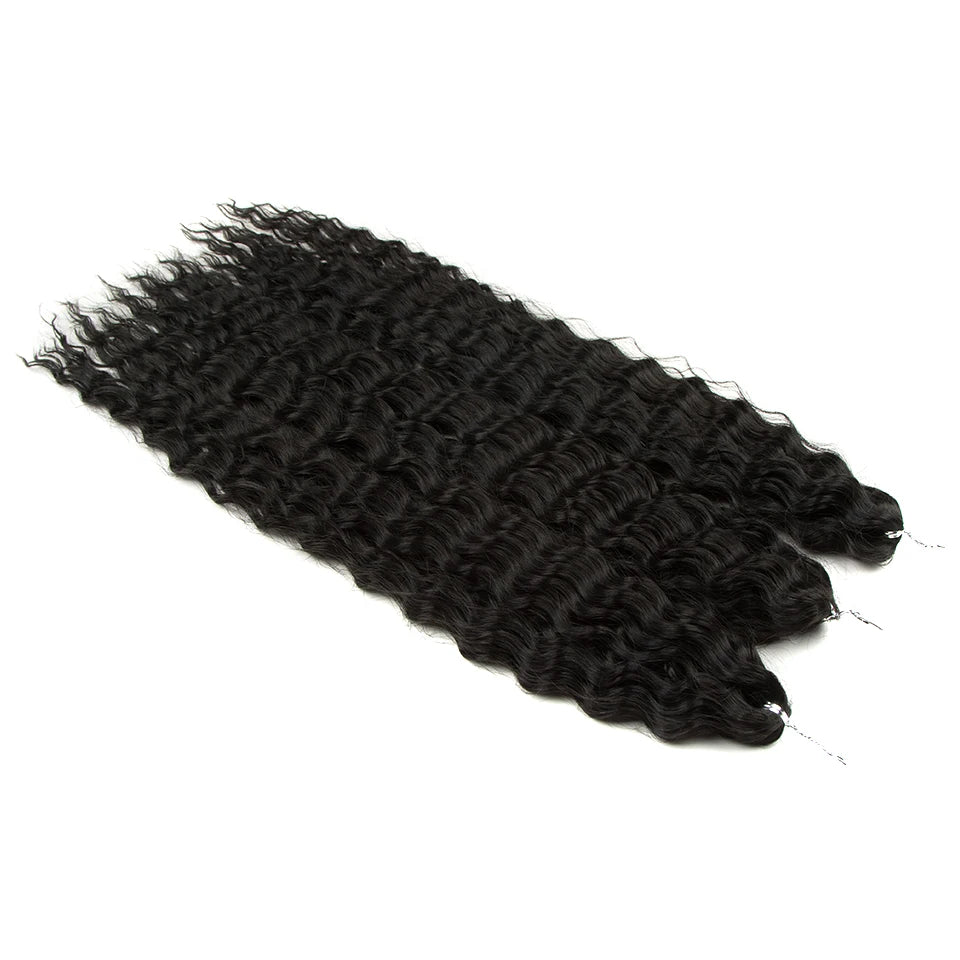 Synthetic Twist Crochet Curly Hair Water Wave Braid Ombre Blonde Brown Deep