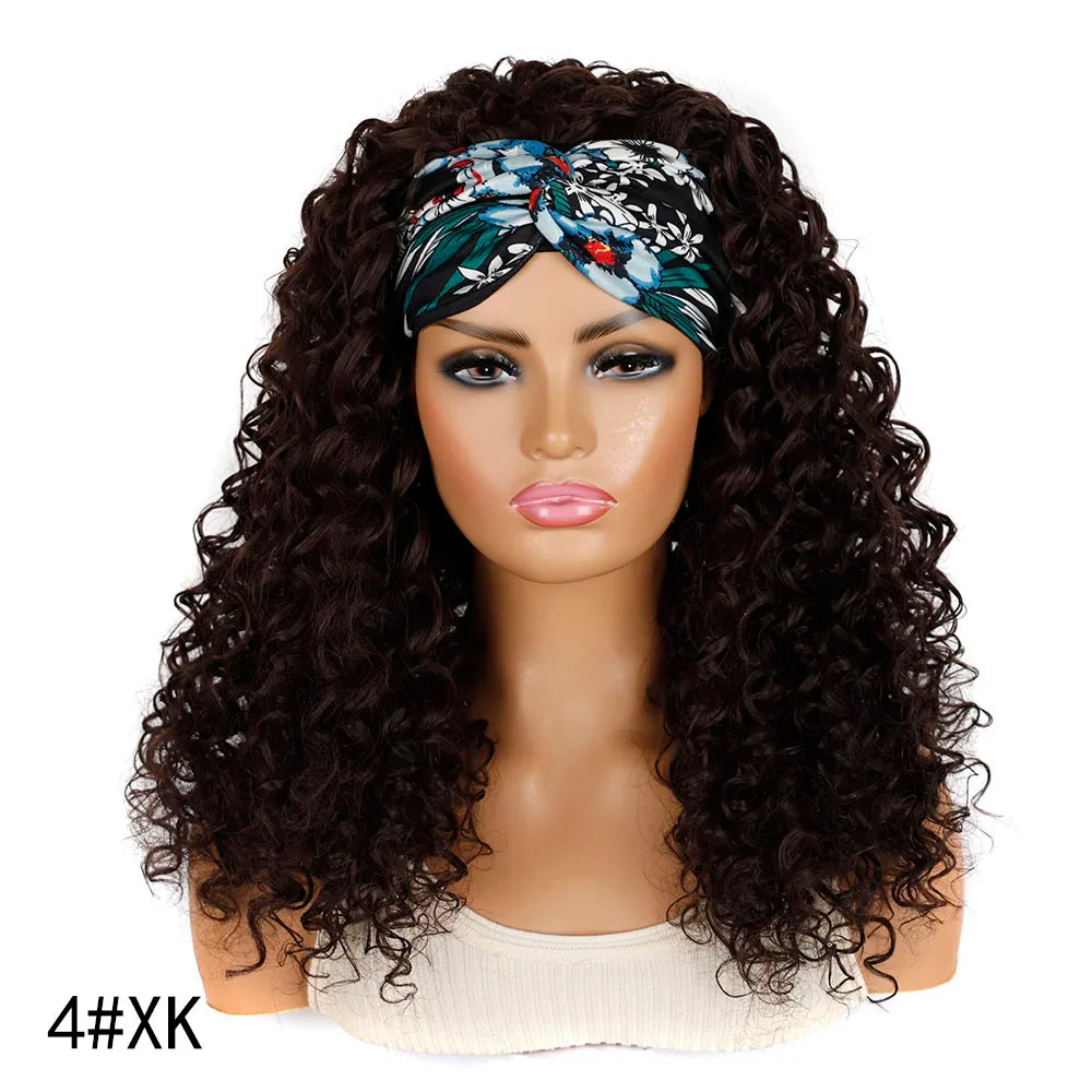 Synthetic Deep Curly Wigs Headband Wig Female Black/613/27/99J Blonde Wig Women Headband Wigs