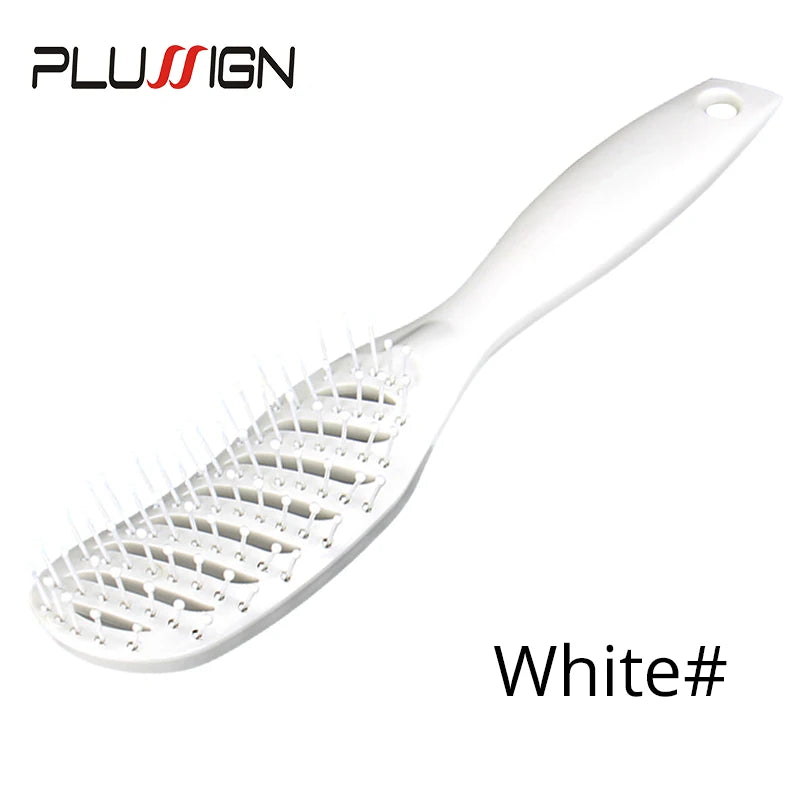 Styling Curly Hair Brush Salon Massager Comb Detangling Drying Anti Static Curved