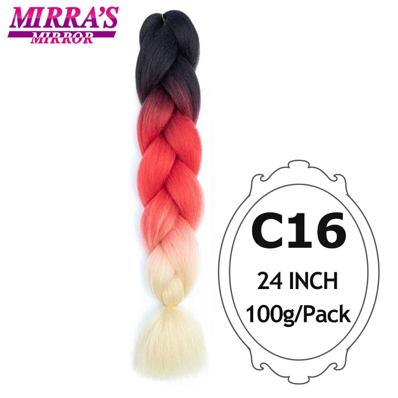 Ombre Jumbo Braiding Hair, Synthetic, 24 Inch, 6-Pack