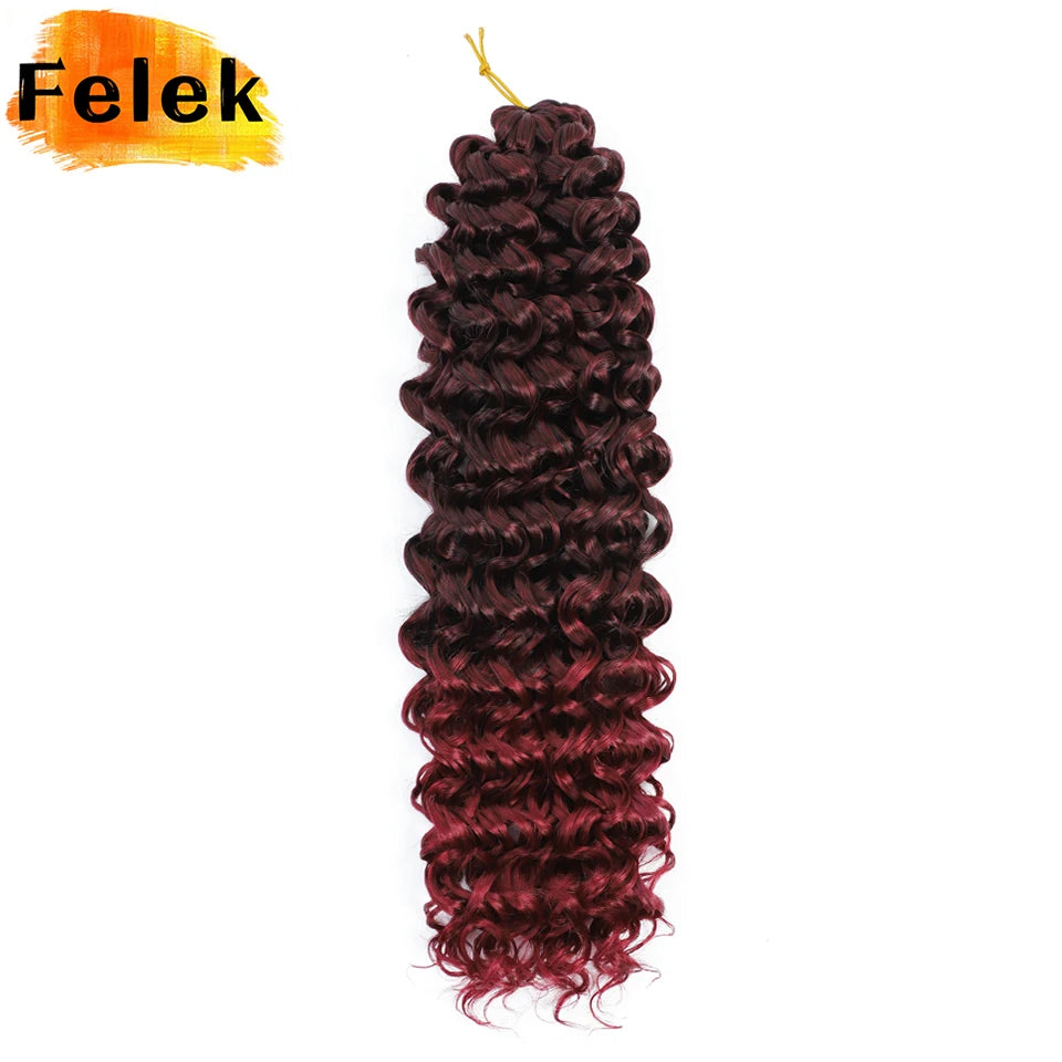 Ocean Wave Braiding Synthetic Hair Extensions Crochet Braids Afro Curls Ombre Mazo
