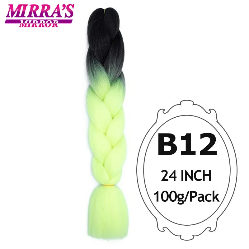 Ombre Jumbo Braiding Hair, Synthetic, 24 Inch, 6-Pack