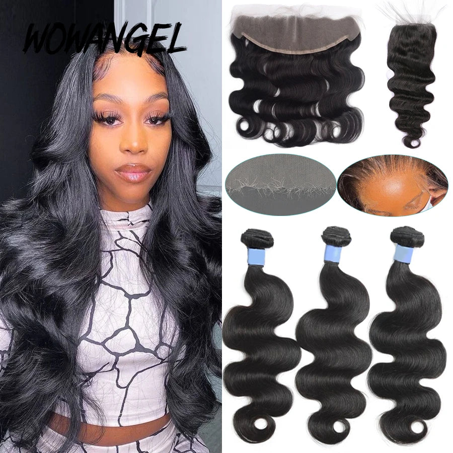 5x5/6x6/13x4/13x6 Body Wave Human Hair Bundles HD Lace Frontal Brazilian Remy Melt