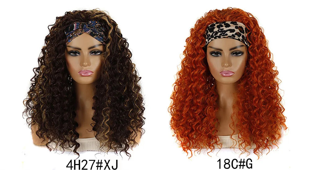 Synthetic Deep Curly Wigs Headband Wig Female Black/613/27/99J Blonde Wig Women Headband Wigs