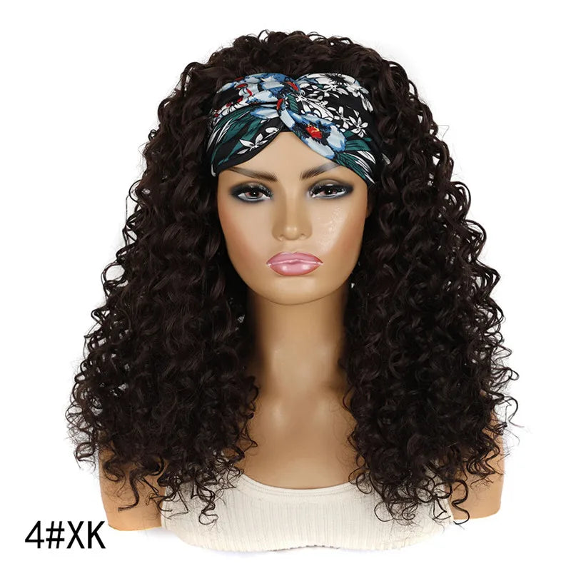 Synthetic Deep Curly Wigs Headband Wig Female Black/613/27/99J Blonde Wig Women Headband Wigs