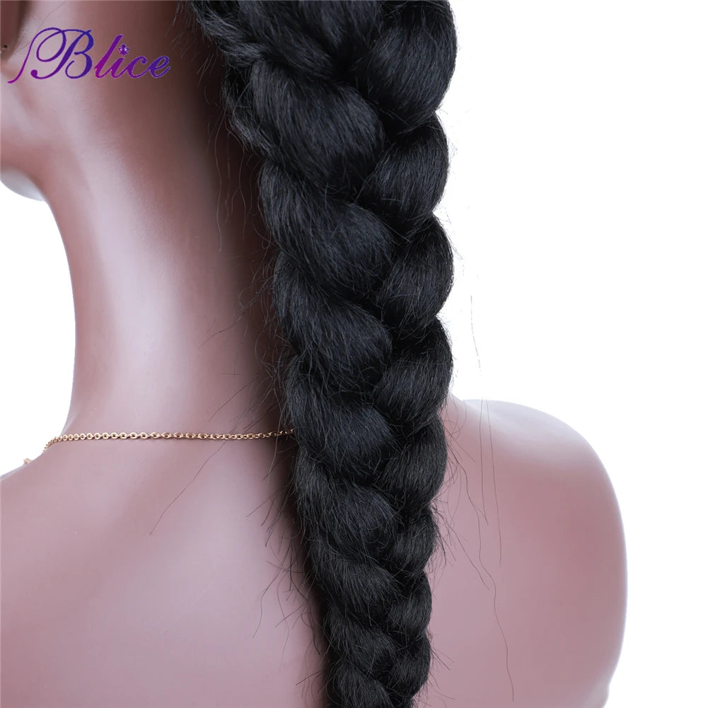 Synthetic Braided Ponytail Hair Extensions Long Length Braids Clip in Hairpieces To