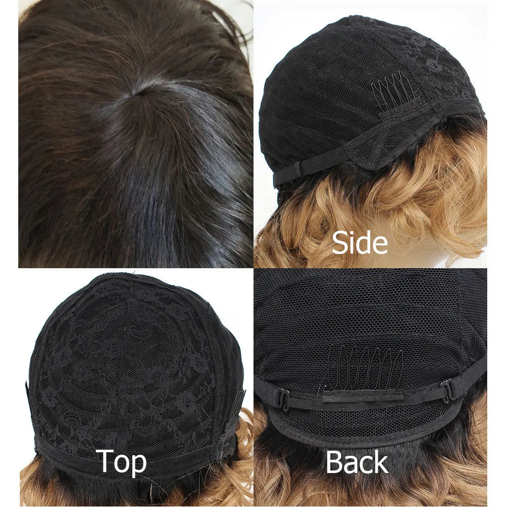 Short Full Wig, 100% Human Hair Body Wave Romance Curl Loose Style