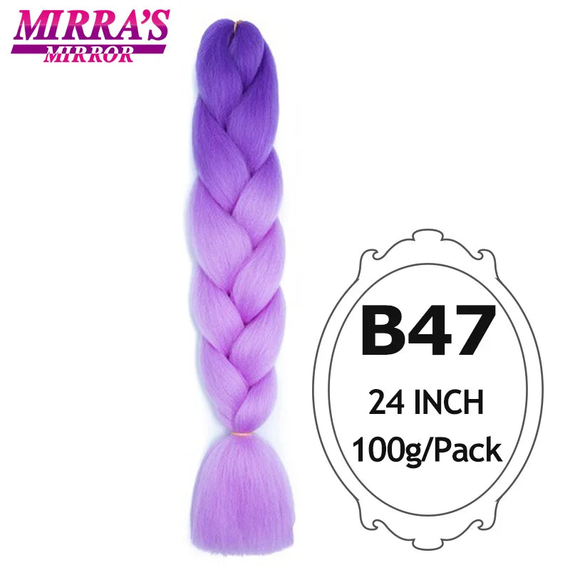 Ombre Jumbo Braiding Hair, Synthetic, 24 Inch, 6-Pack
