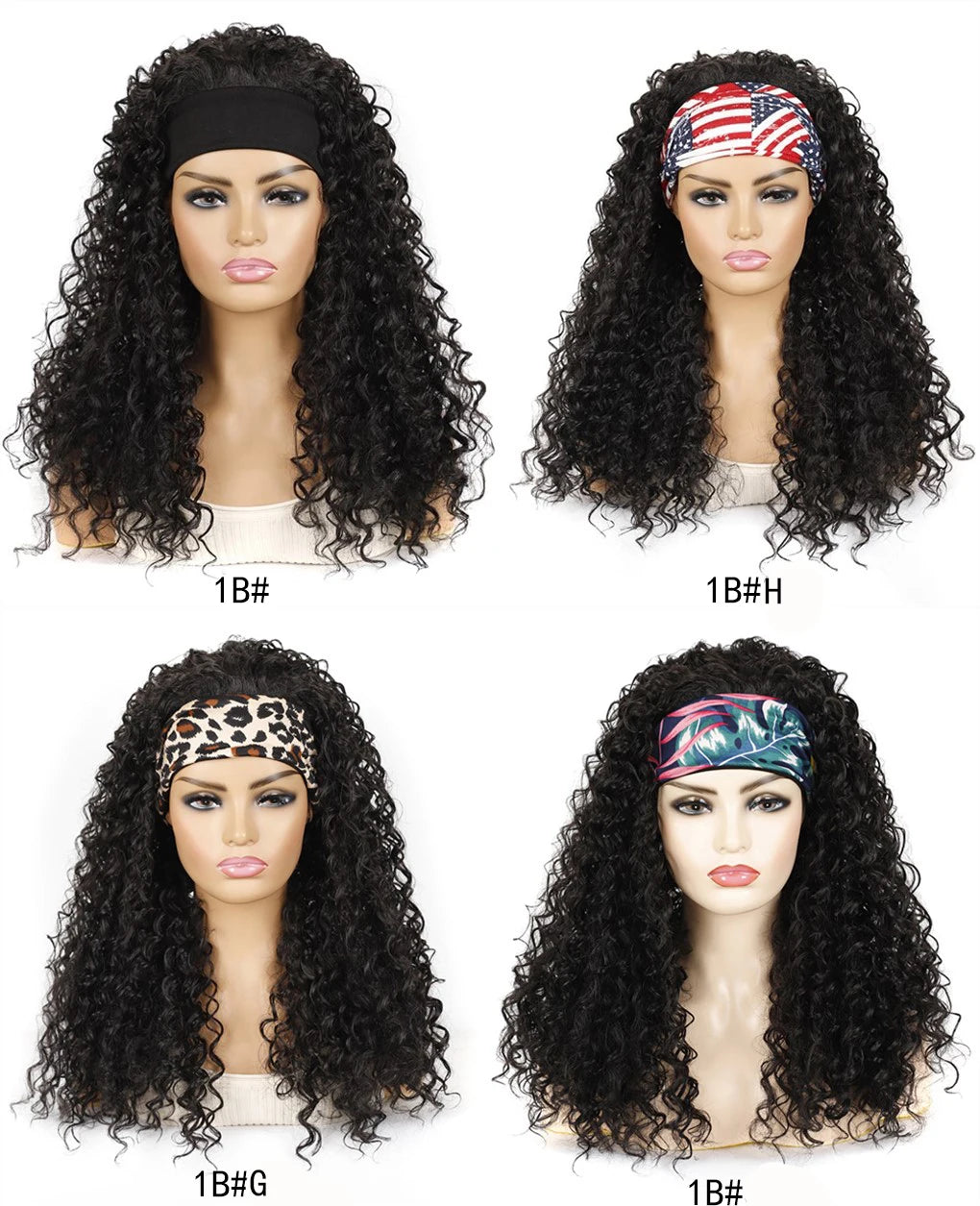 Synthetic Deep Curly Wigs Headband Wig Female Black/613/27/99J Blonde Wig Women Headband Wigs