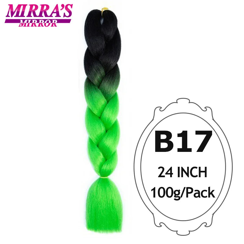 Ombre Jumbo Braiding Hair, Synthetic, 24 Inch, 6-Pack