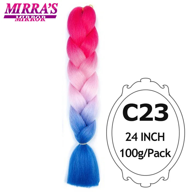 Ombre Jumbo Braiding Hair, Synthetic, 24 Inch, 6-Pack