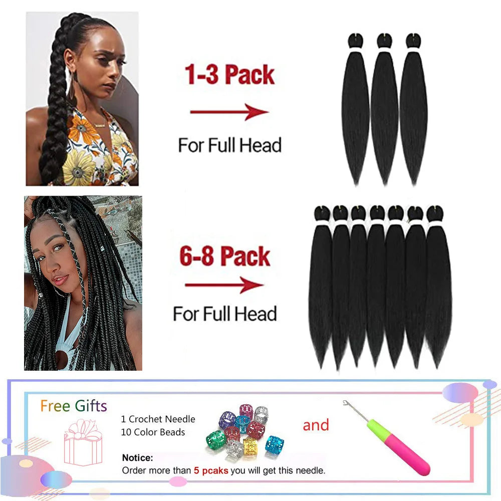 Braid Hair Pre Stretched Ombre Synthetic Braids Extensions Senegal Twist Yaki Straight