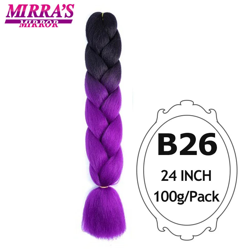 Ombre Jumbo Braiding Hair, Synthetic, 24 Inch, 6-Pack