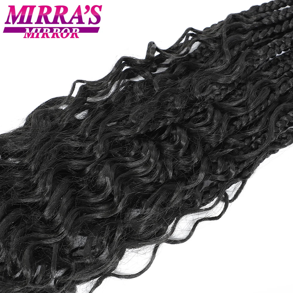 Synthetic Box Braids Crochet Hair Curly End Goddess Ombre Braiding Extension Afro