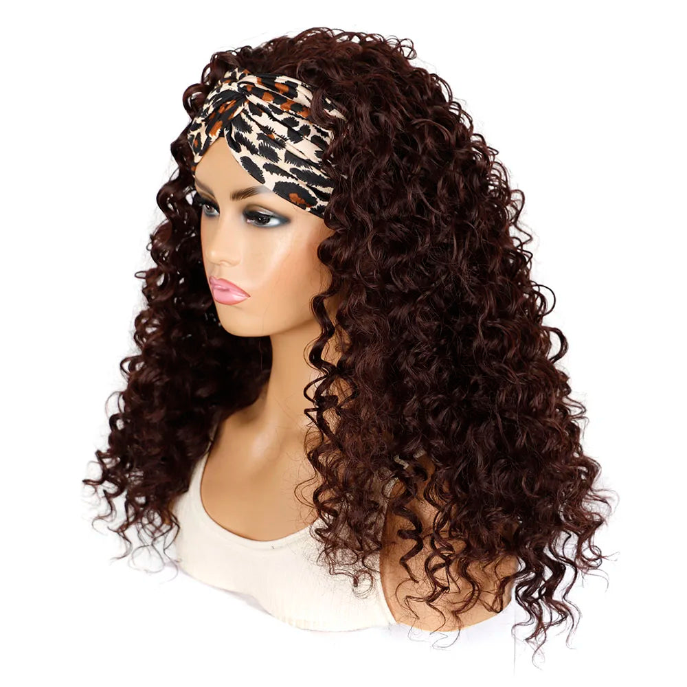 Synthetic Deep Curly Wigs Headband Wig Female Black/613/27/99J Blonde Wig Women Headband Wigs